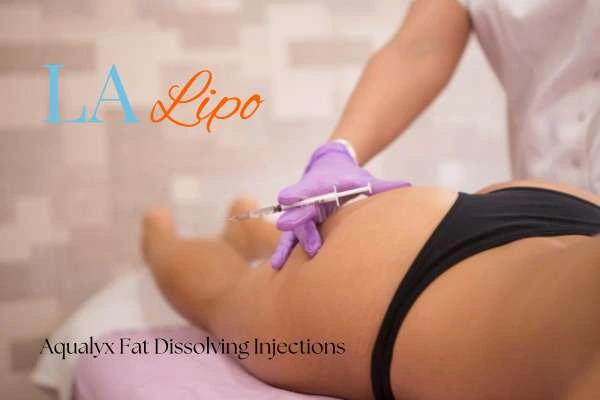 Woman having fat dissolving injections Diss on thighs
