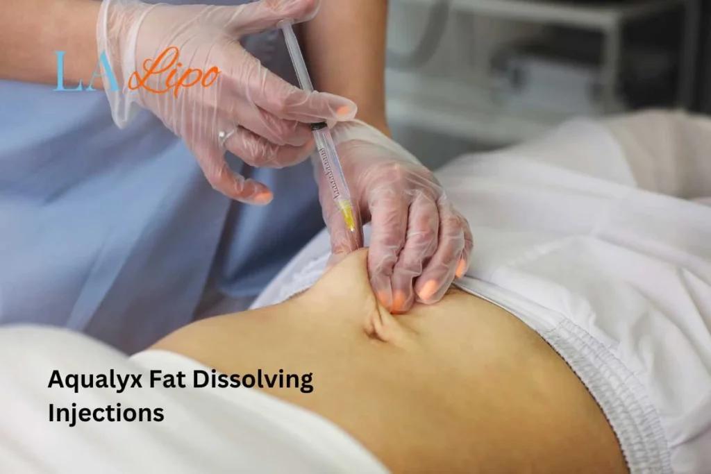 woman having fat dissolving injections Diss in the stomach