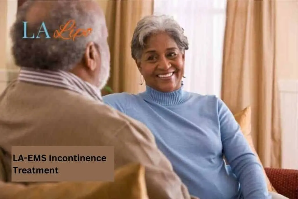 Couple sat smiling at each other - LA-EMS treatment Diss