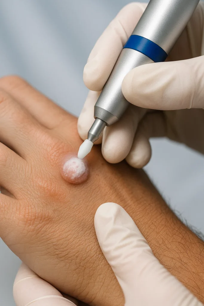 example of wart removal Diss using cryopen