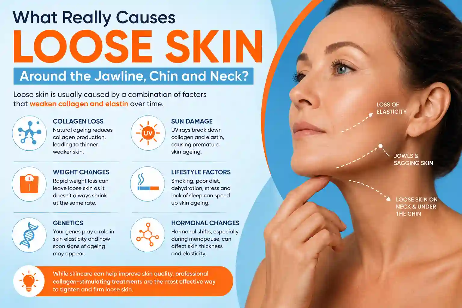 What Really Causes Loose Skin Around the Jawline, Chin and Neck Diss?